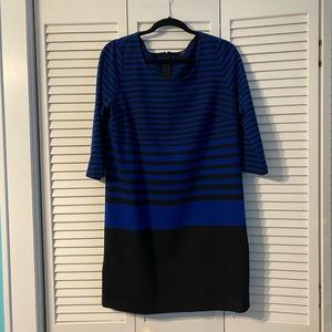 ❌[SOLD]❌ Black & Blue Stripe Ann Taylor Dress